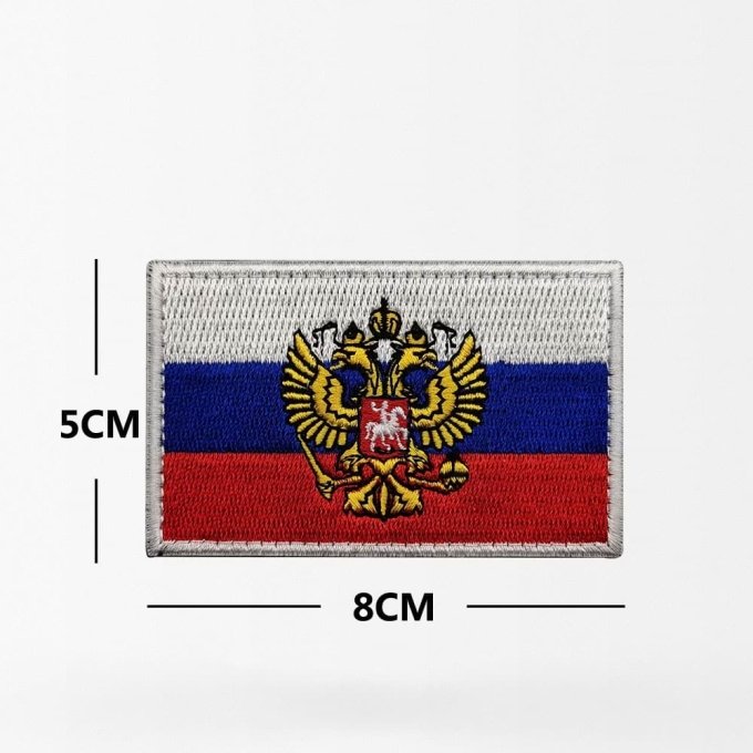 Parche militar bandera rusa con escudo original - Imagen 2