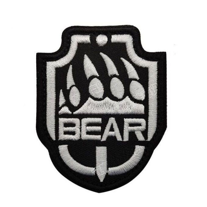 Parche bordado Escape from Tarkov con contorno de oso