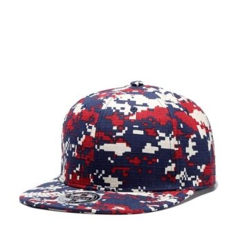 Gorra Snapback Camuflaje Digital Original Rojo y Azul