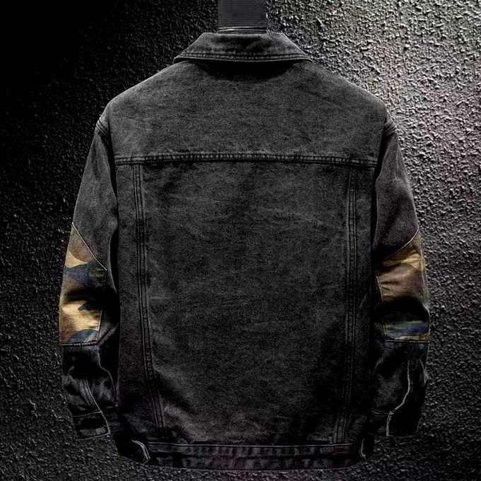 Chaqueta militar de mezclilla oscura - Imagen 5