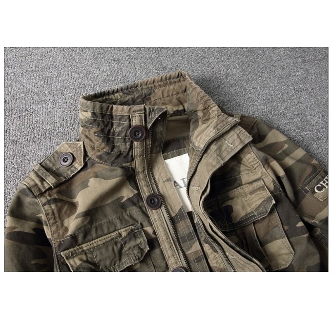 Chaqueta camuflaje militar vintage - Imagen 2