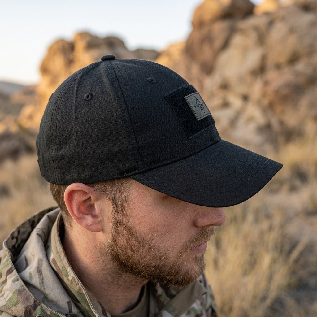 Black tactical cap