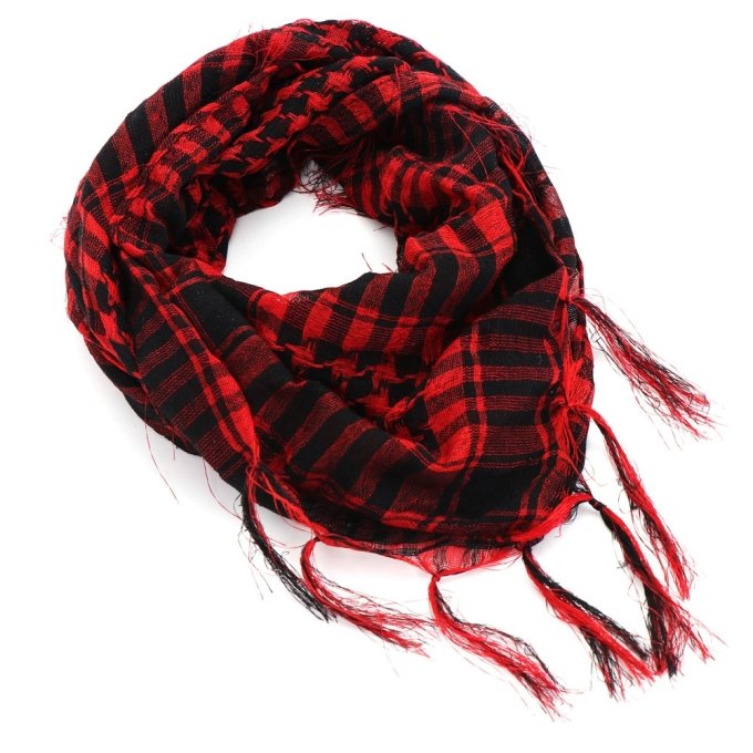Shemagh táctico rojo y negro
