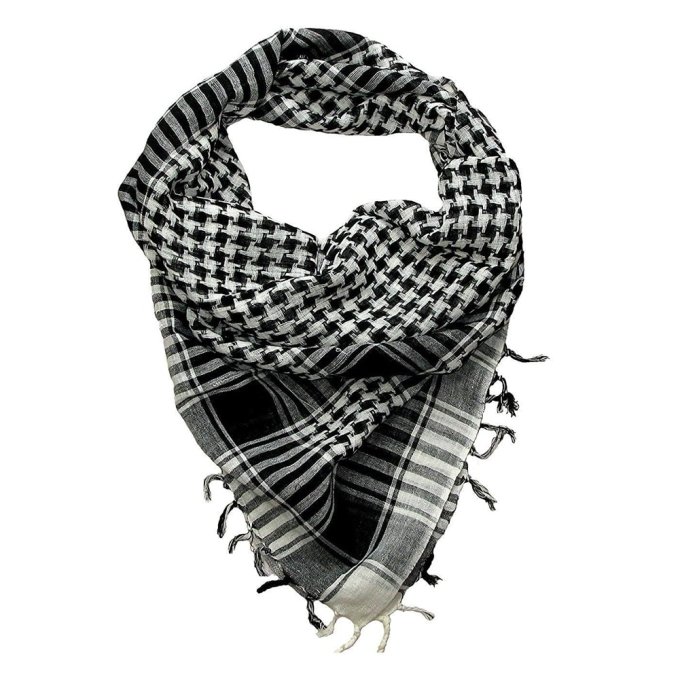 Shemagh blanco y negro