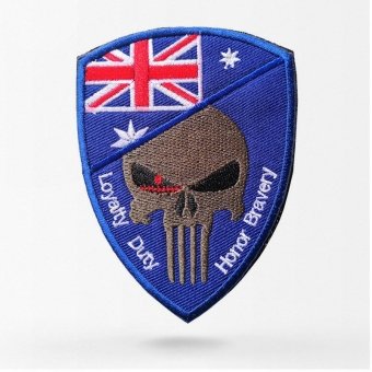 Parche de calavera con bandera australiana