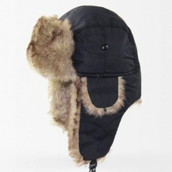 Gorro trapper negro con orejeras