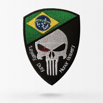 Parche de calavera con bandera de Brasil