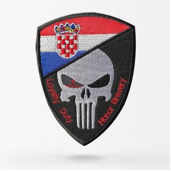 Parche calavera con bandera de Croacia