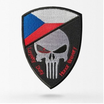 Parche de calavera con bandera de la República Checa
