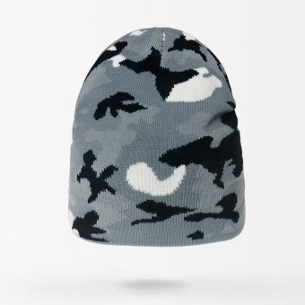 Gorro de punto camuflaje gris