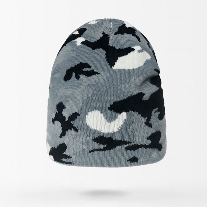 Gorro de punto camuflaje gris