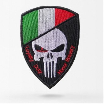 Parche bandera de Italia con calavera