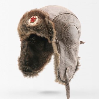 Gorro ruso de cuero para invierno