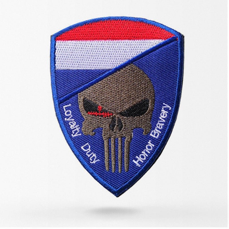 Parche calavera con bandera de los Países Bajos