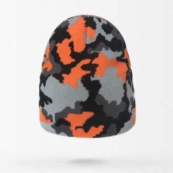 Gorro de punto camuflaje naranja