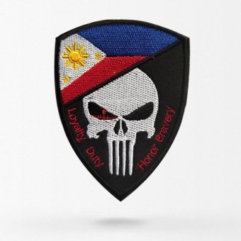 Parche de calavera con bandera de Filipinas