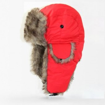 Gorro aviador rojo con orejeras
