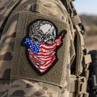 American flag skull patch