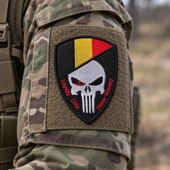 Belgium skull flag patch