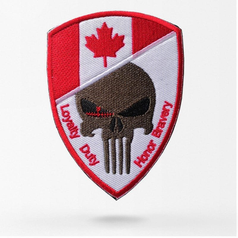 Parche calavera con bandera de Canadá