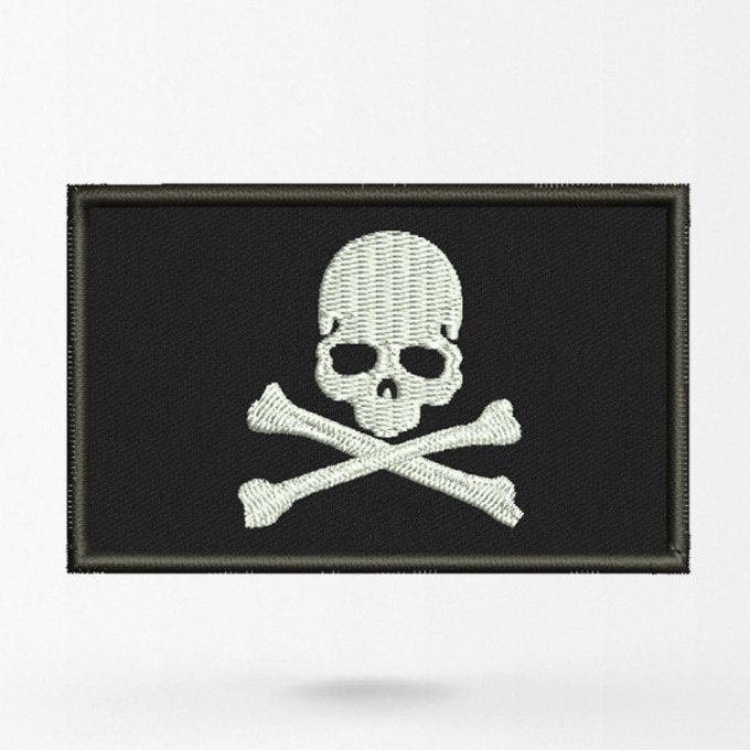 Parche de calavera y tibias cruzadas