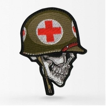 Parche médico con calavera