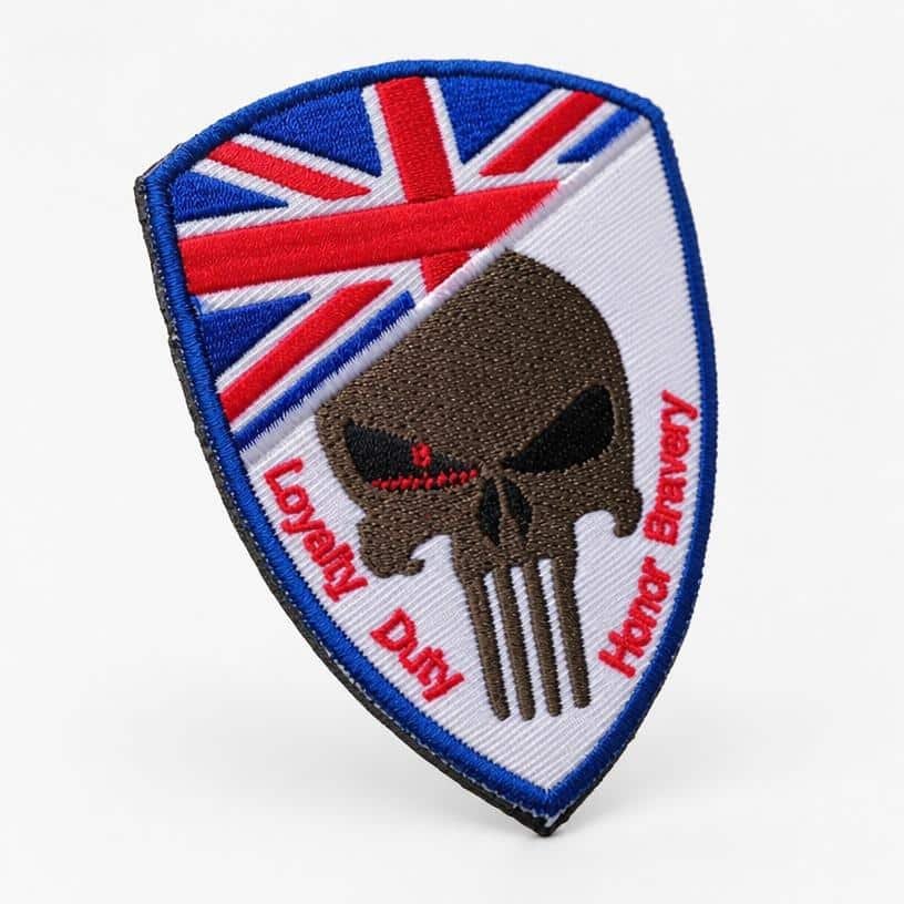United kingdom skull flag patch