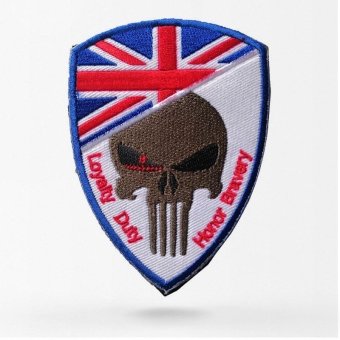 Parche calavera con bandera británica