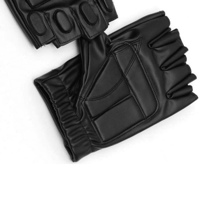 Guantes tácticos sin dedos de cuero Scout - Imagen 3