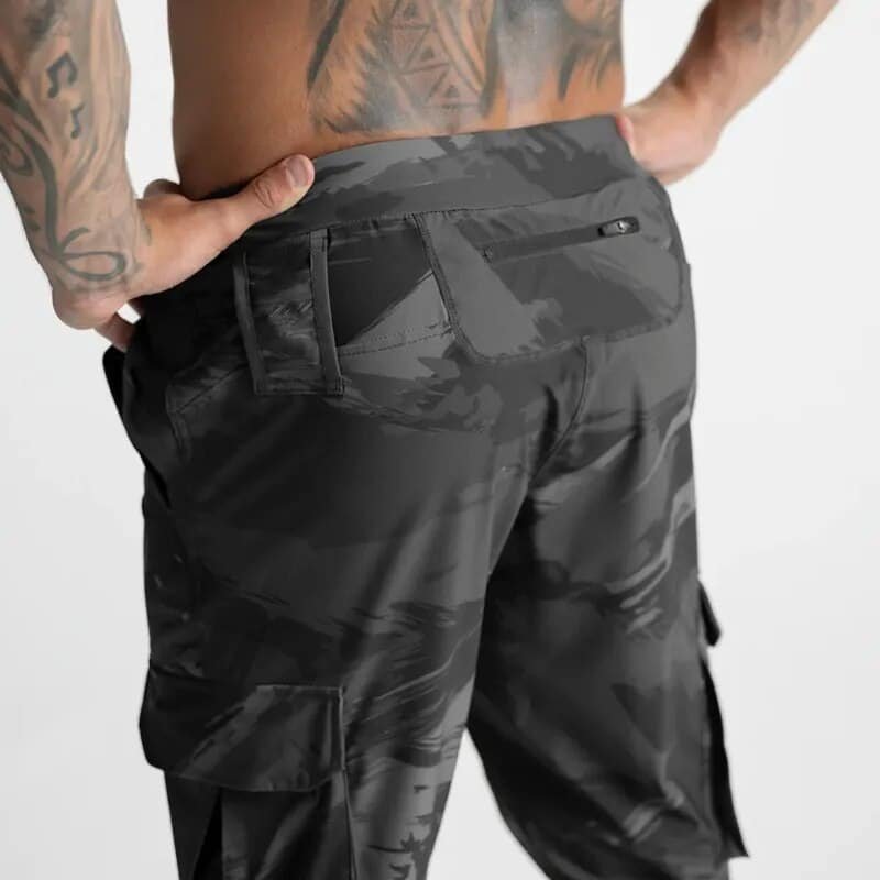 Pantalones jogger camuflaje negro Sportline - Imagen 2