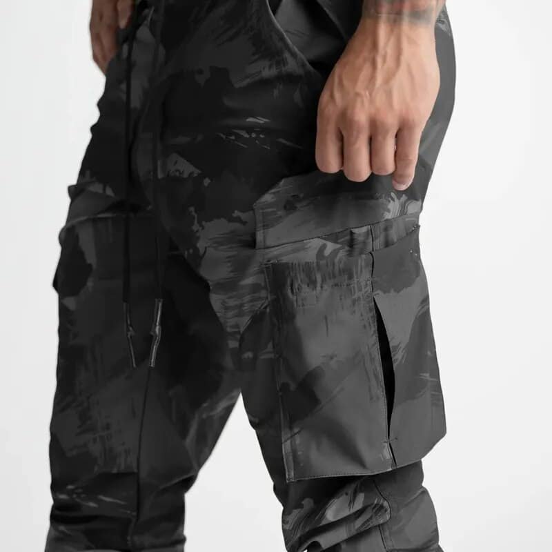 Pantalones jogger camuflaje negro Sportline - Imagen 3