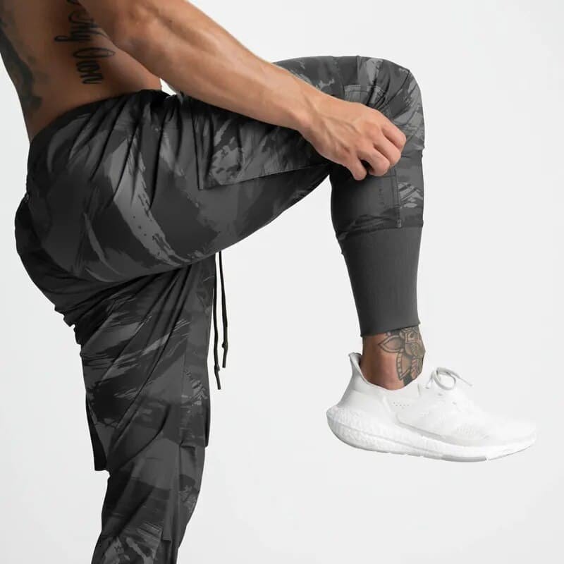 Pantalones jogger camuflaje negro Sportline - Imagen 5