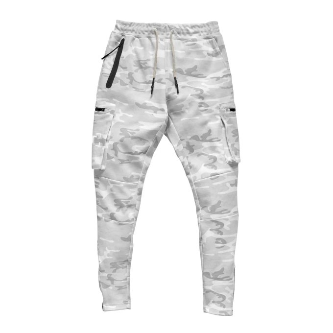 Joggers tácticos camuflaje blanco con cremallera - Imagen 7