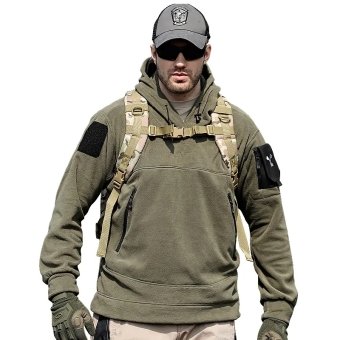 Sudadera táctica de forro polar con capucha y bolsillos