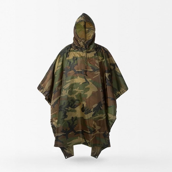Poncho de lluvia camuflaje Woodland - Imagen 3