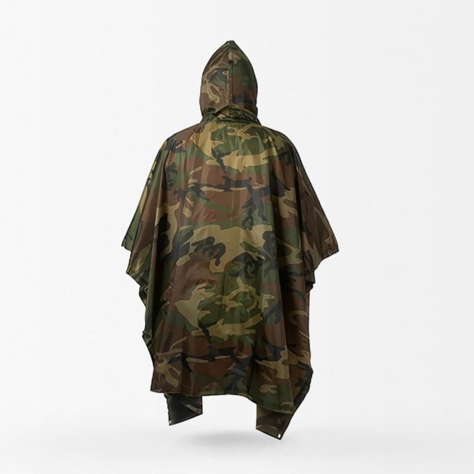 Poncho de lluvia camuflaje Woodland - Imagen 2