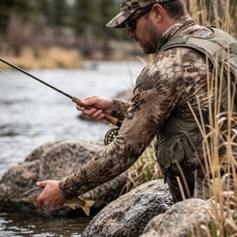 Camo fishing shirt long sleeve – Kryptek Highlander