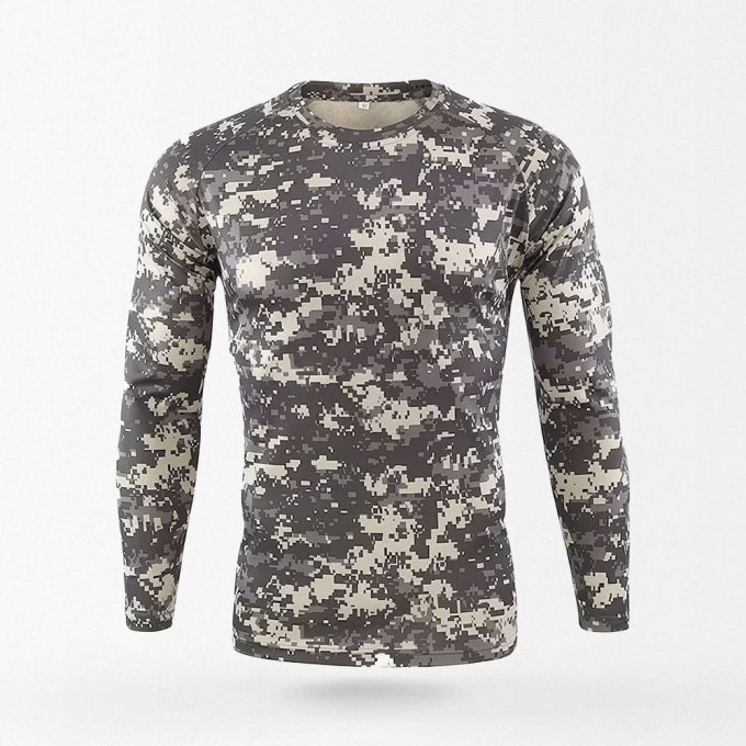 Camiseta táctica de manga larga con camuflaje digital