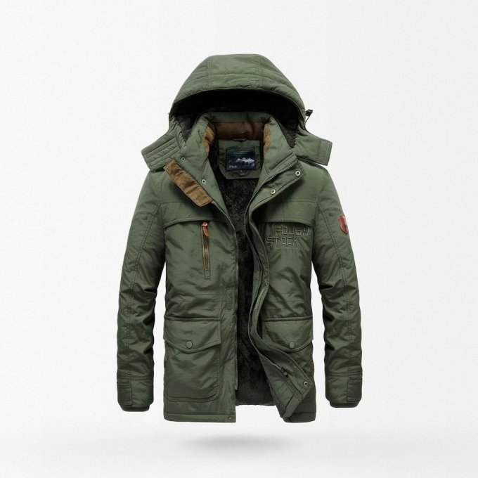 Parka militar forrada de forro polar