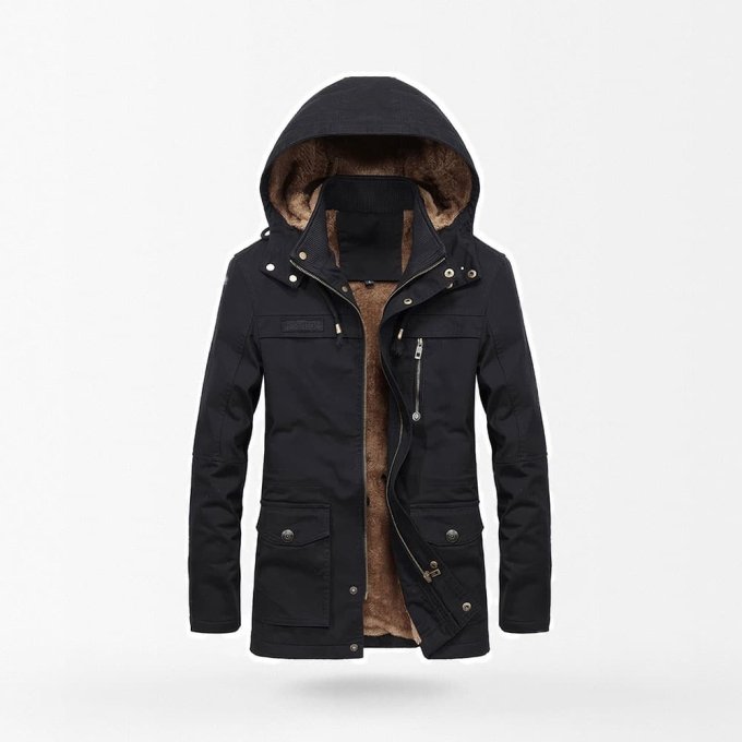 Parka militar con forro de piel