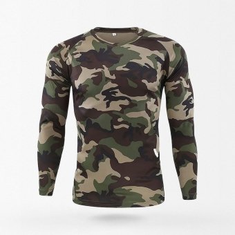 Camisa táctica de manga larga camuflaje Woodland