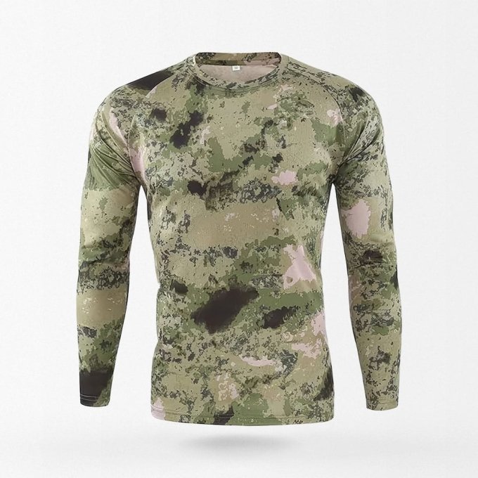 Camiseta táctica de camuflaje A-Tacs FG de manga larga para hombre