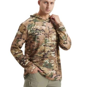 Camiseta táctica de manga larga con capucha