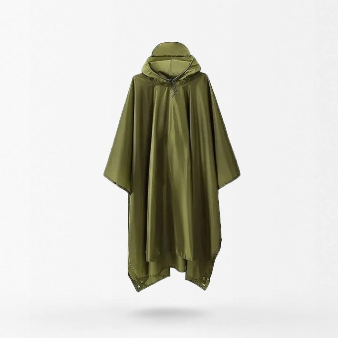 Poncho militar impermeable verde oliva - Imagen 2