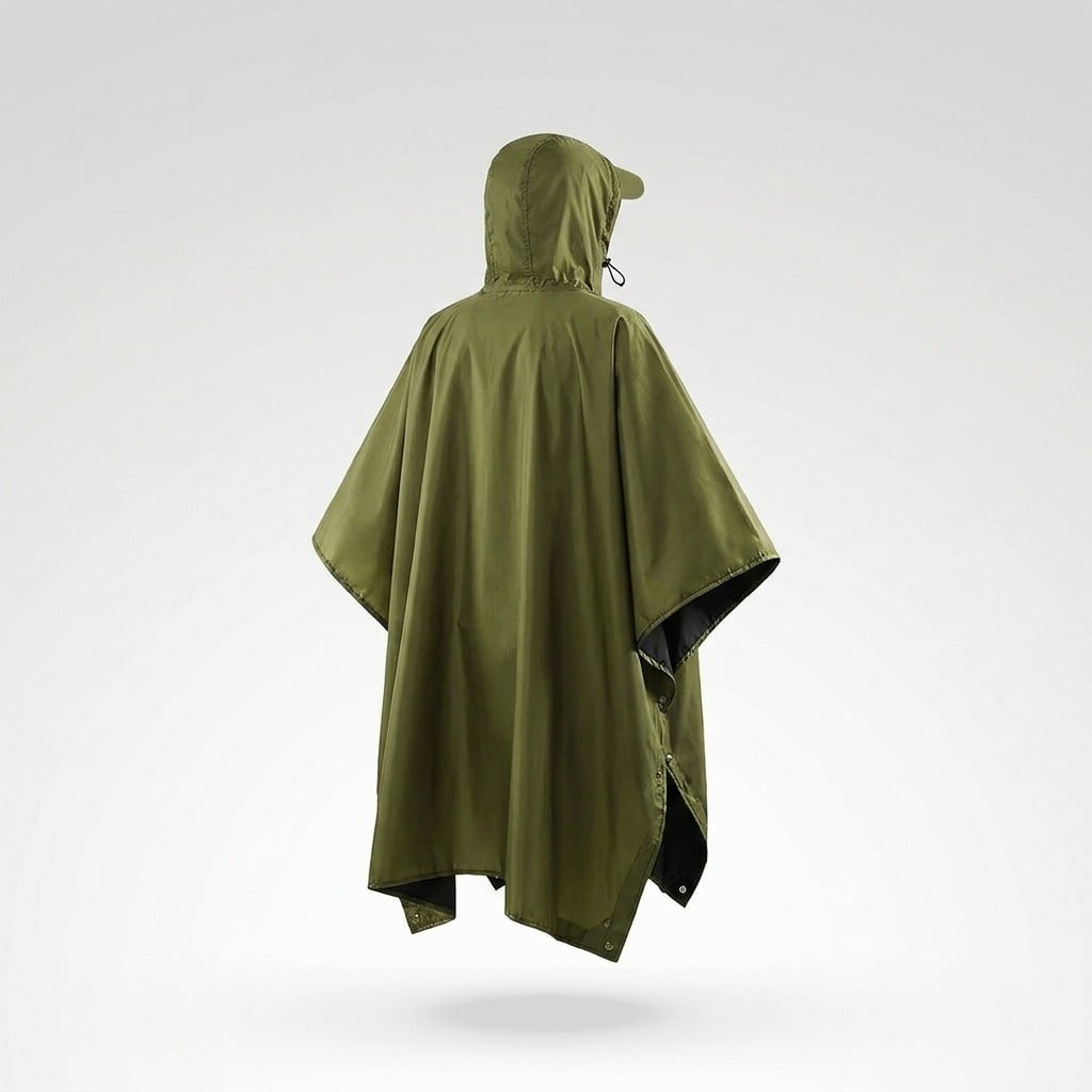 Waterproof military poncho od green