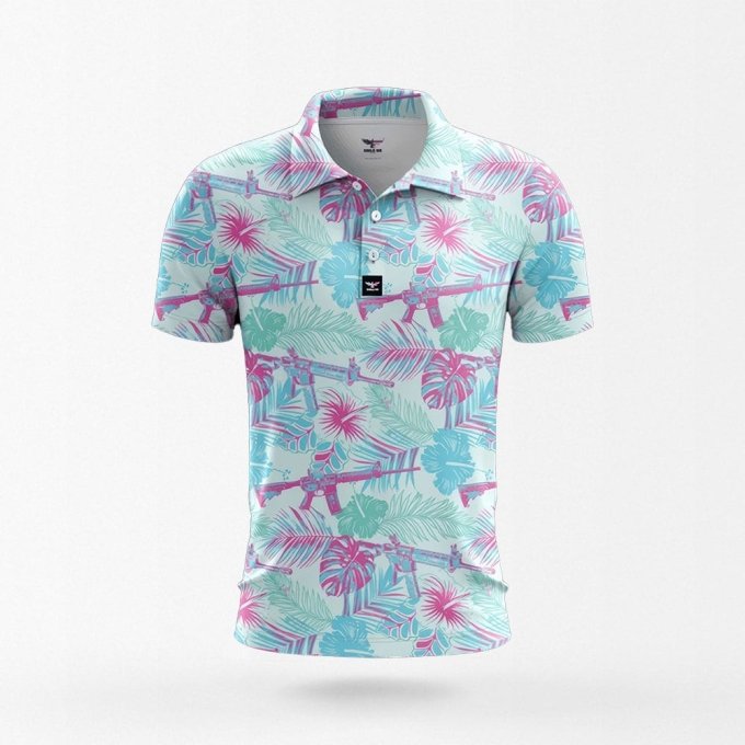 Camisa hawaiana con estampado de pistolas