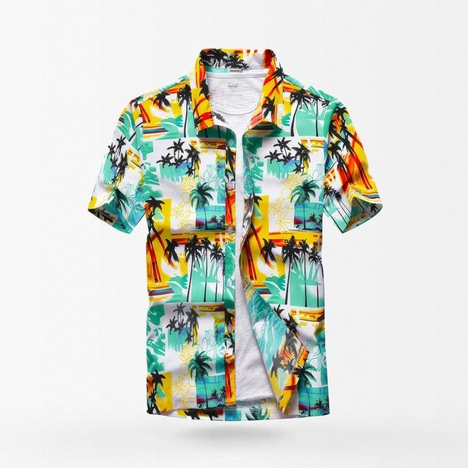 Camisa hawaiana de verano para la playa