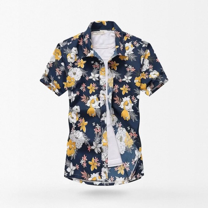 Camisa hawaiana con estampado floral