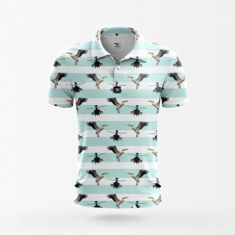 Camisa hawaiana con estampado de helicópteros