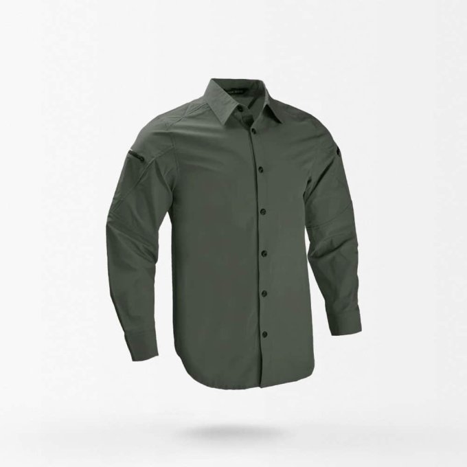 Camisa militar de botones para hombre
